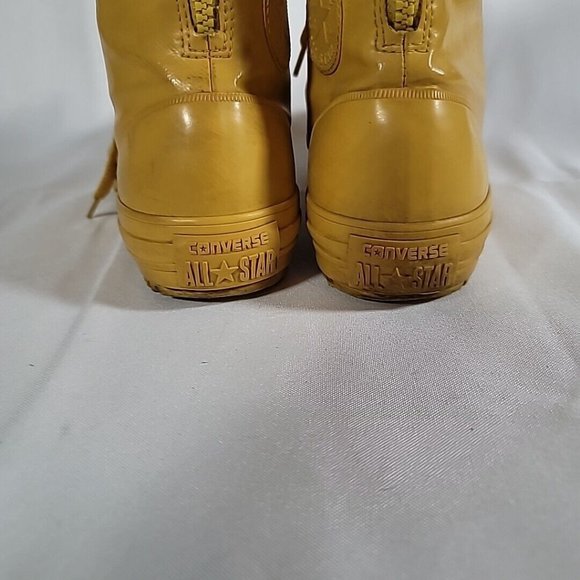 Converse Chuck Taylor Hi-Rise Boot Rubber Yellow Rear Zip 549589C Size W 5.5 - Picture 6 of 12